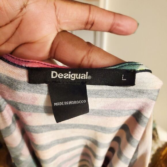 Desigual Striped Water Color Long Sleeve Tunic. - Picture 7 of 12